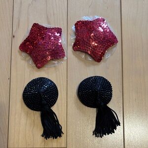 Sequins & Rhinestone NIPPLE PASTIES new never used PINUP RETRO DANCER SEXY